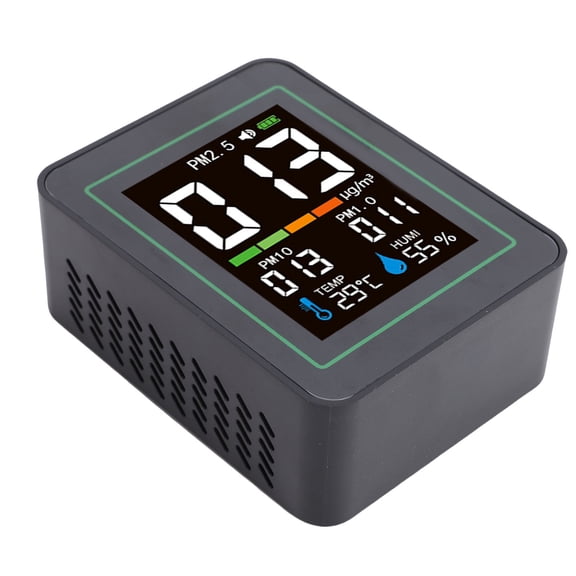 Mioren Air Quality Detector 5 in 1 Air Quality Detector Real Time Monitoring PM2.5 PM10 PM1.0 Temperature Humidity Tester for Home Office Industrial Laboratory