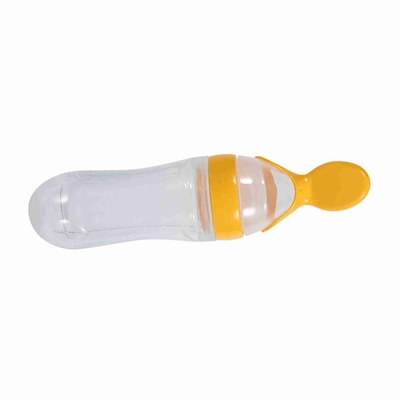 Mioren Baby Feeder BottleSilicone Feeding Bottle,Squeeze Cereal Spoon,,Convenient Storage with Spoon Holder,Lightweight,Compact Size,Easy to,for Milk Porridge Semifl