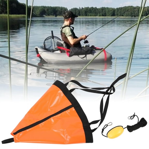 Mioren Boat AnchorCompact design, Heavy duty PVC 24in Boat Anchor Set with reinforced webbing, automatic opening hole for power boats, sailing boats, inflatable boats, kayaks