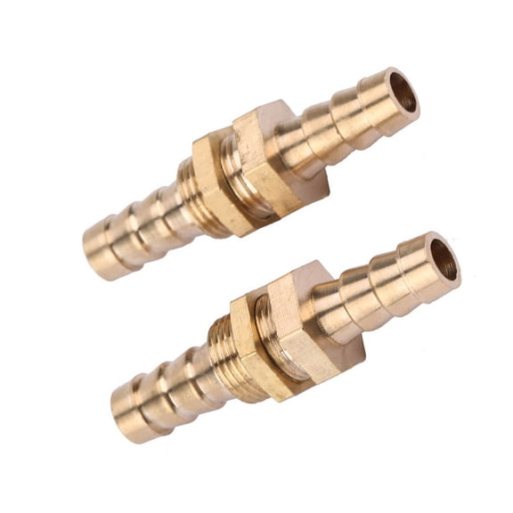 Mioren Brass Bulkhead Pipe Fitting Brass Bulkhead Pipe Fitting, Coupler Connector Adapter, 5 Sizes, for Pipe Connection, CNC Machining, Construction