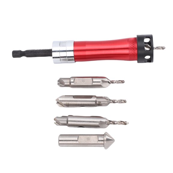 Mioren Countersink Drill Bit Set Bit Countersink Drill Bit Set with Adjustable Depth Stop 1/4 Inch Hex Shank Counter Sink Drill Bits with Chamfer Bit for Woodworking