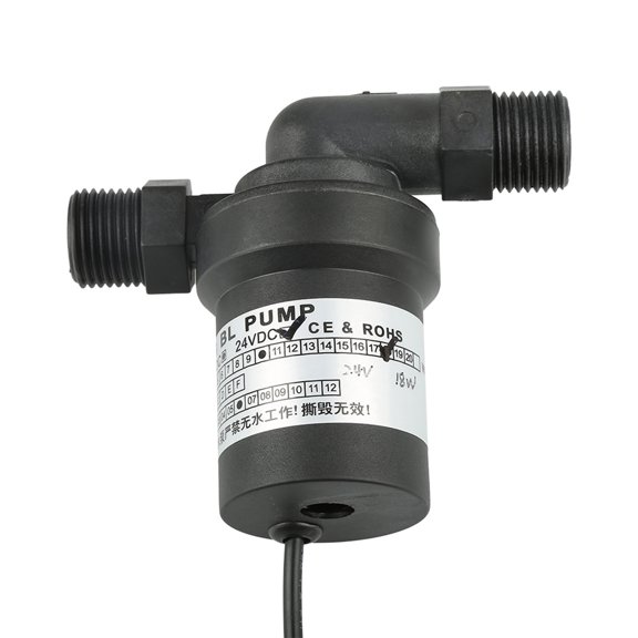 Mioren DC24V 18W Hot Solar Heater Hot Circulation Pump Engineering Plastic Sturdy Durable Easy Install Shows Direction