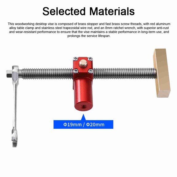 Mioren Desktop Vise Table Woodworking Desktop Vise Quick Clamping Table Vise Workbench Table Fast Fixed Clip Clamp Brass Fixture Vise Practical Press Clamp Tool with Stop Block