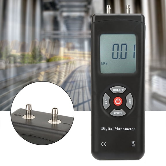 Mioren Digital Manometer TL100 Digital Differential Pressure Gauge Handheld Differential Pressure Gauge for Ventilation Systems