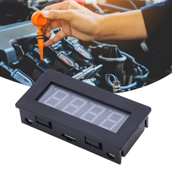 Mioren Digital Tachometer Rotation Speed Tester, 4 Digit Tachometer DC 8-15V with Cable for Detecting Motor Speed Green Backlight