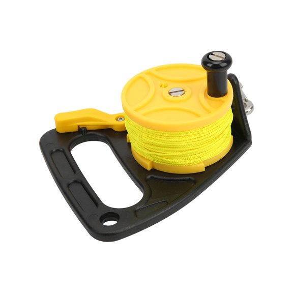 Mioren Diving Reel Diving Reel, Diving Fishing Reel Nylon Wire with Thumb Stopper for Snorkeling Underwater Water Sports Yellow Reel