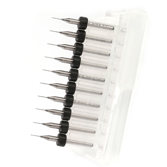Mioren Drill Bits PCB Print Circuit Board Carbide Micro Drill Bits Tool Set Cutting Easy to Change for SMT CNC