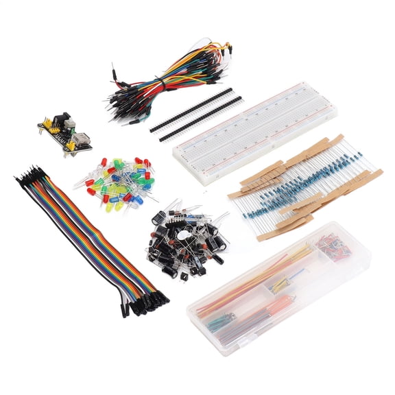 Mioren Electronics Component Kit Electronics Component Assortment, 830 Tie Points Breadboard Easy Finding Clear Labels Jumper Wire Potentiometer Electronics Component Kit Complete for R3