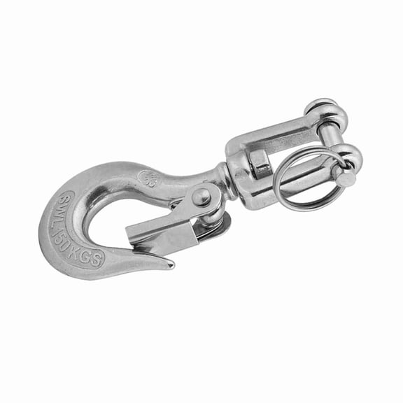 Mioren Eye Hook 304 Stainless Steel Swivel Eye Clevis Lifting Chain Snap Hook 350KG Working Load Limit Easy Installation Direct Replacement Metallurgy Mining Equipment