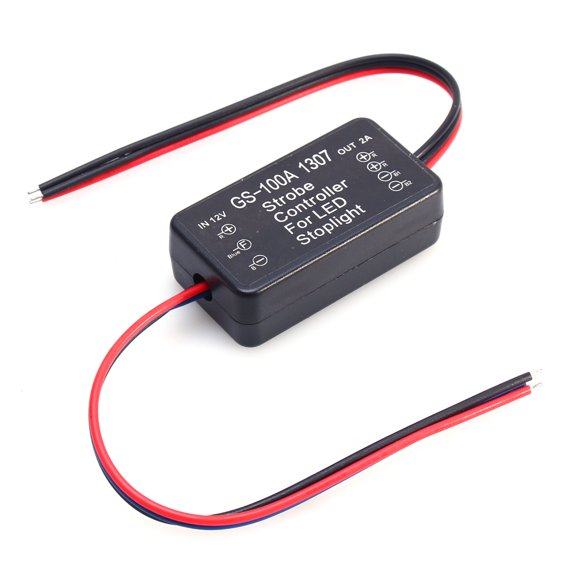 Mioren Flash Strobe Controller Flash Strobe Controller, Mini Size Compact Design LED Brake Stop Light Strobe Flash Module Controller for Vehicle Car GS-100A 1307