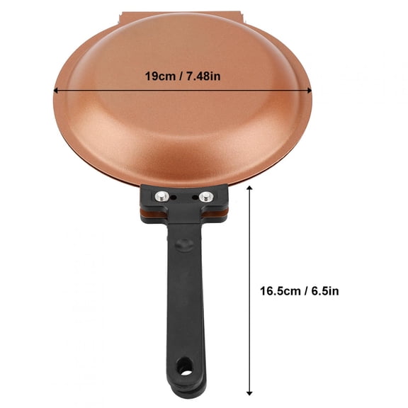 Mioren Frying PanDouble Side Flip Frying Pan for Pancake, Toasted Bread, Fried Egg, Made of Quality Iron, 19cm Diameter, Gas Stove Safe, Very Convenient to Use, Suitable for Home Kitchen