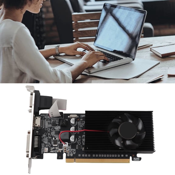 Mioren Graphics Card GT210 1GB DDR3 Graphics Card, 2560x1600 Gaming Graphics Card with HD Multimedia Interface, DVI, VGA for DirectX10.1