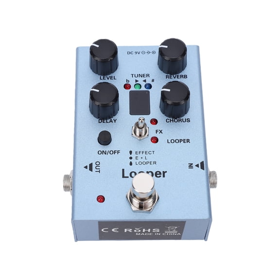 Mioren Guitar Effects Pedal Looper Guitar Effects Pedal Multi Effects Processor with 40s Looper Reverb Chorus Delay Metal Built-in Tuner for Electric Guitar