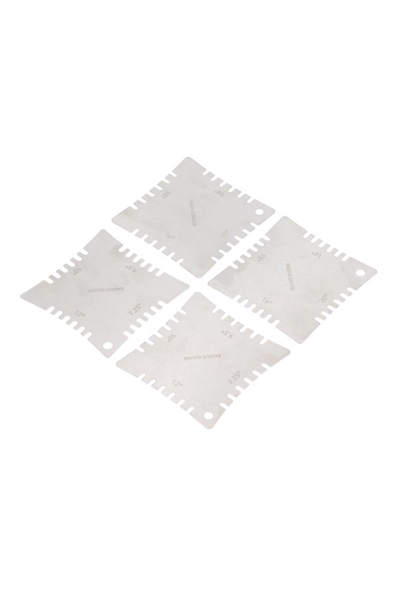 Guitar Notched Radius Gauge Stainless Steel Guitar Notched Radius Gauge, Guitar Notched Radius Gauge 4Pcs for Luthier for Fretboard Measuring