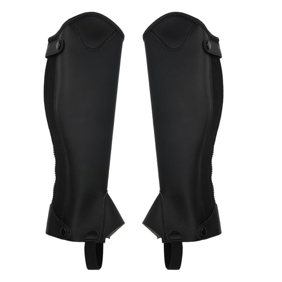 Mioren Half Chap Equestrian Half Chap, Adults Super Fiber PU Leather Horse Riding Body Protector Equipment, Shaped for Comfort with Full Length Zipper, Design