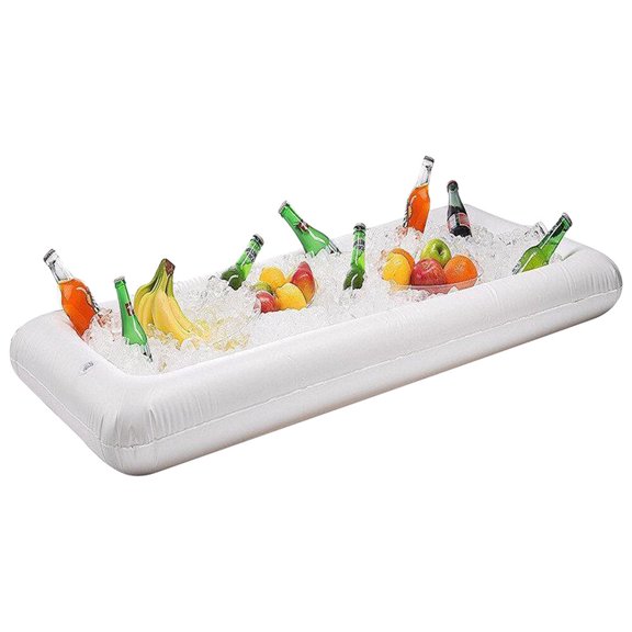 Mioren Inflatable Cooler Tray Inflatable Ice Serving Buffet Bar with Drain Plug Salad Drinks Cooler Food Fruit Containers Floating Tray BBQ Picnic Pool Party Supplies Inflatable Cooler