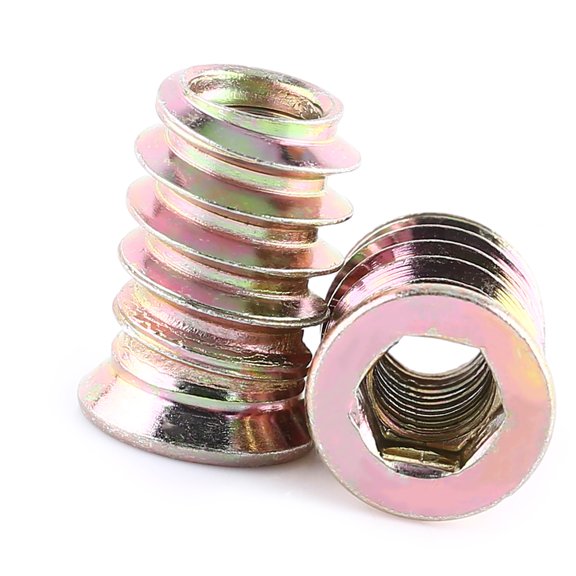 Mioren Insert Nut Carbon Steel Hex Socket Insert Nuts for Wood Furniture Assembly