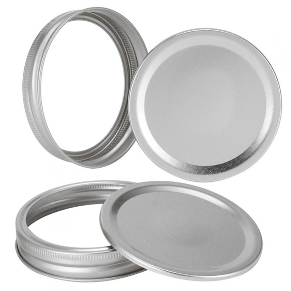 Mioren Jar LidGlass Jar Lids with Split Type Sealing Cover and Stainless Steel Material, Set of 10 for Regular Mouth / Wide - Mouth Jars, Leakproof Design to Keep