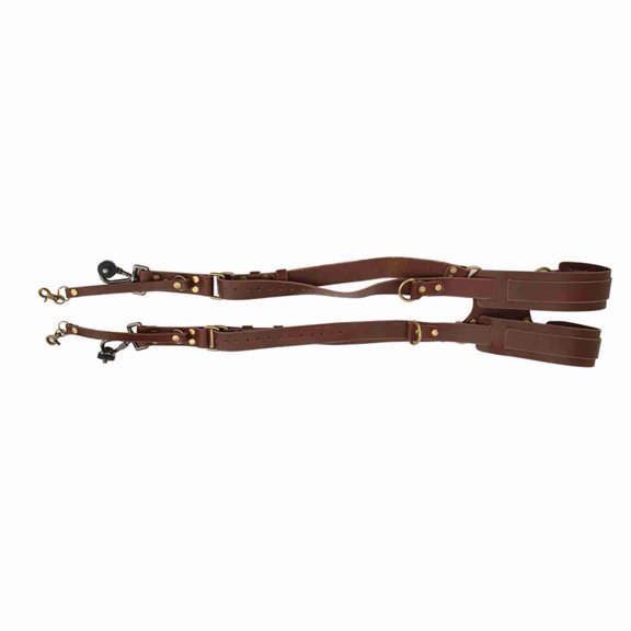 Mioren Leather Camera StrapHarness Adjustable Dual Leather Rivet Double Shoulder Digital Camera Shoulder Strap Harness Accessory