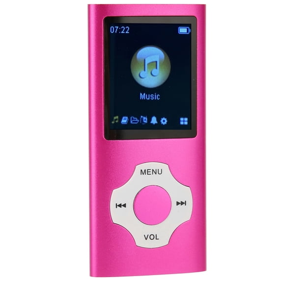 Mioren MP3 Player MP3 Player, Lossless HiFi MP3 Player FM Radio Electric Book Fashionable 1.8 Inch LCD Screen for School Pink