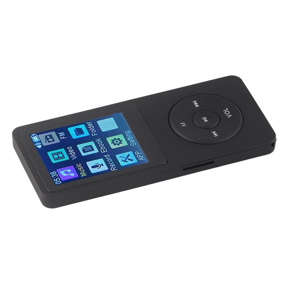 Mioren MP4 Player MP3 Player, Media Music Player Support Small Memory Card 1.8 Inch LCD Easy Use Sleep Shutdown with Accessories for Students for Entertainment Black