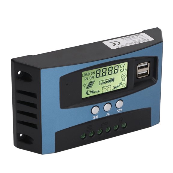 Mioren MPPT Solar Controller Solar Panel Regulator, Low Heating Dual USB Output MPPT Solar Panel Controller Multi Protection for Tablet 20A