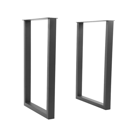 Mioren Metal Table Legs Metal Table Legs, Fine Welded Adjustable Height Heavy Duty Square Tube Desk Legs Replacement 2Pcs with Hardware for Workbench