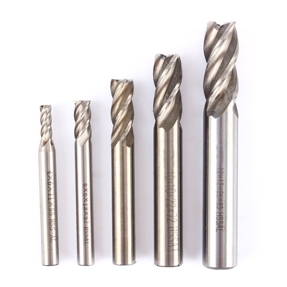 Mioren Mill Cutter 12mm HSS CNC Straight Shank 4 Flute End Mill Cutter Drill Bit for Milling Machines