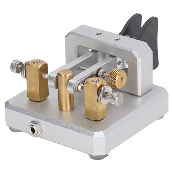 Mioren Morse Key Morse Code Key Automatic Double Paddle CW Shortwave Telegram Tapper Training Stainless Steel Brass Aluminum Alloy Carbon Fiber Lightweight Compact Easy Install