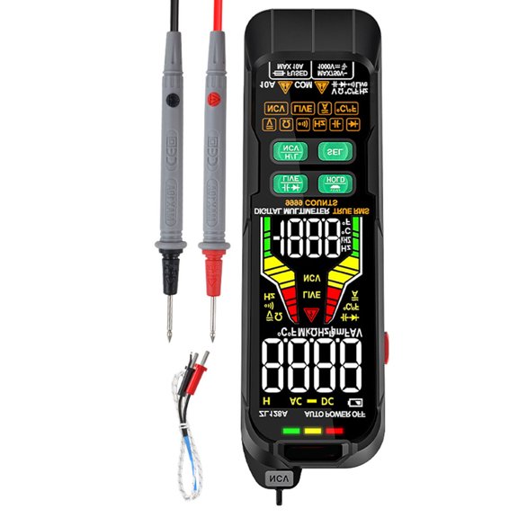 Mioren Multimeter Universal Meter, Multimeter for Electric Testing with Compact Design, Large Color Display, and Intelligent Chip. Convenient Flashlight for Dark Environments Auto Repair, Industrial