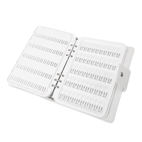 Mioren Nail Color Display Book Booklet 150 Colors Nail Color Display Book Nail Sample Swatches Book with Clear prosthetic Nails PU Leather Cover for Home DIY Salon