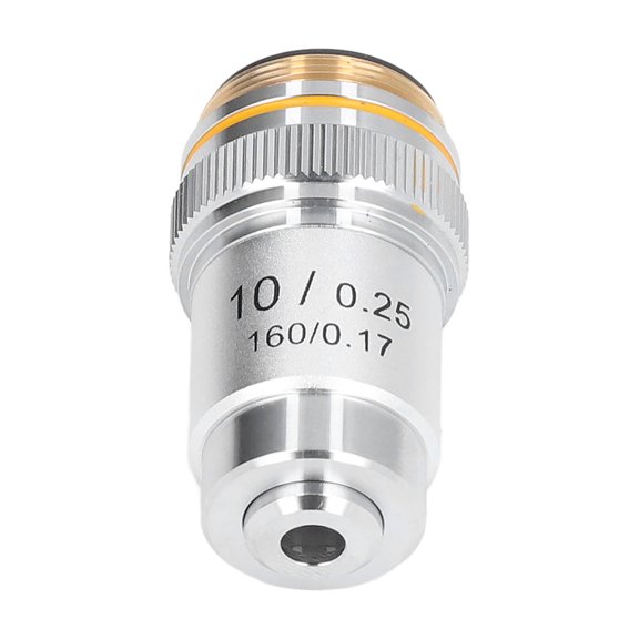 Mioren Objective Lens 10X Microscope Lens, 20.2mm Interface Achromatic Objective Lens with Spring Protection Device for Biological Microscopes