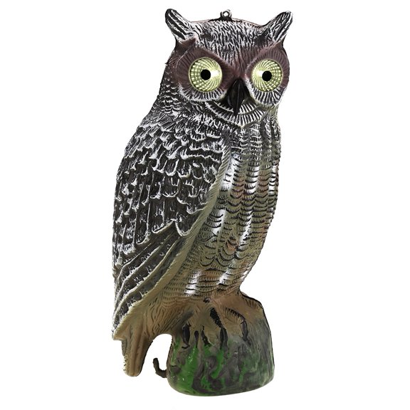 Mioren OwlSolar Powered Owl Hunting Decoy Bird Scarer Deterrent Control Garden Decor