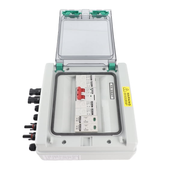 Mioren PV Combiner Box Photovoltaic Combiner Box, DC500V Transparent Cover Short Circuit Protection Solar Combiner Box with 32A Circuit Breaker for RV