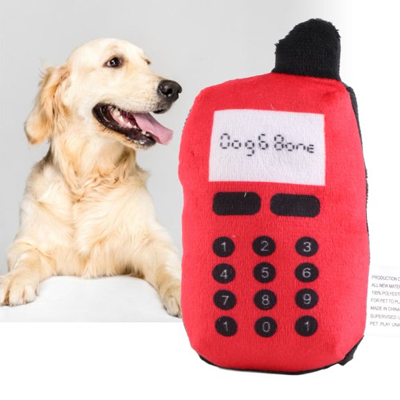 Mioren Pet Dog Chew Toy Interactive Squeaky Plush Cell Phone Pet Toy Teether for Dogs Cats Playtime Red Blue Pink 1 Pack