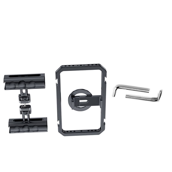 Mioren Phone Video Stabilizer Phone Magnetic Phone Cage Stabilizer Dual Handle Video Rig 4 Cold Shoes Mounts Anti Rotation Pins for Vlog Live Streaming Smartphone