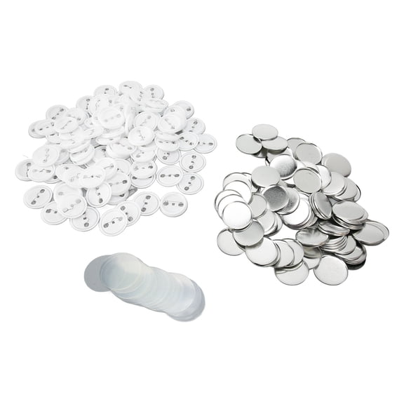 Mioren Pin Back Button Parts Pin Back Button Parts, 100 Sets Button Making Supplies Sturdy Tinplate for DIY 44mm / 1.73in