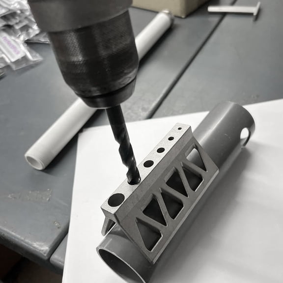 Mioren Pipe Drill Jig Pipe Drill Bit , Pipe Drill Jig Triangular Viewing Window for Cylinders Pipes