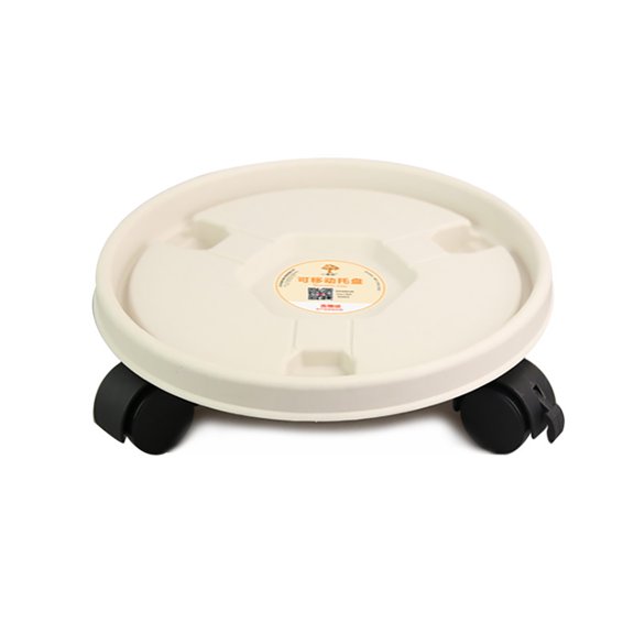 Mioren Plant Moving TrayRolling Thickened Moving Tray with Roller Round Chassis Pot Water Movable Pot Holder Universal Wheel White 260