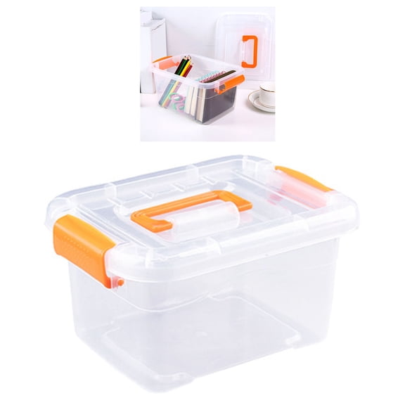 Mioren Plastic Container withStorage Bin with Latching Buckles, Storage Container Transparent for Toys Large