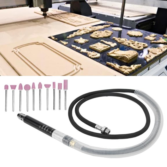 Mioren Pneumatic Pencil Die Grinder Kit Air Powered Die Grinder Set, Pneumatic Pencil Die Grinder Kit Compact Size Easy To Use Light Weight Wear Resistant Practical for Industry for Engraving