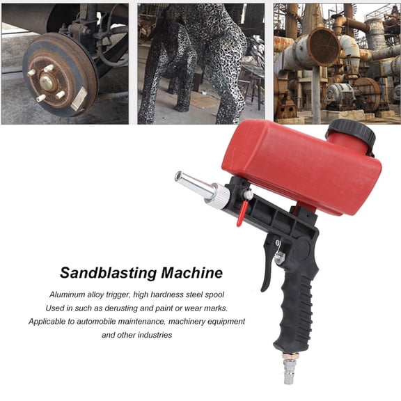 Mioren Pneumatic Sandblasting Sandblasting Machine, Has Large Capacity Feeding Pneumatic Sandblasting for Atomization for Old Parts Renovation