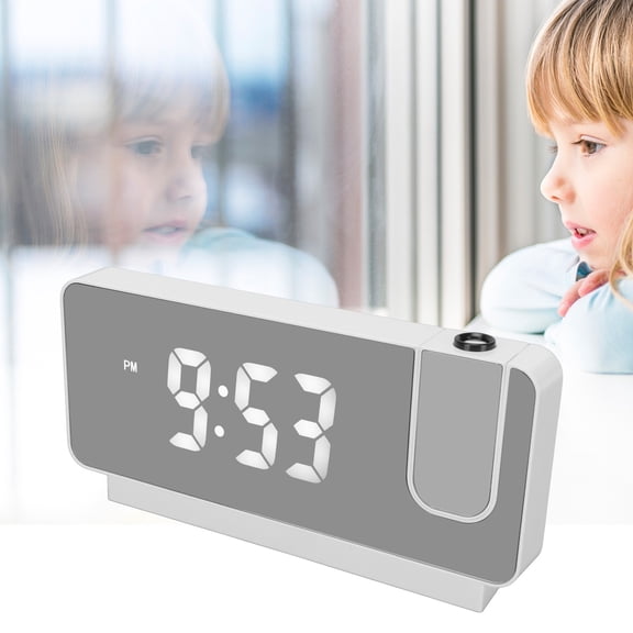 Mioren Projection Alarm Clock LED Projection Alarm Clock Time Date Temperature Display 180 Degree Wide Angle HD Screen Projectable Clock Home