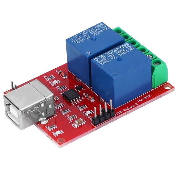 Mioren Relay Module 5V USB Control Switch 2 Channel Relay Module, Military Grade PCB, High Performance USB Chip, XP 32-bit Support, Small Size and Lightweight, Easy to Use without Driver