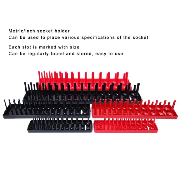 Mioren Socket Holder Socket 6PCS Metric/Inch Socket Holder Organizer Multifunction Plastic Socket Storage Rack Tray