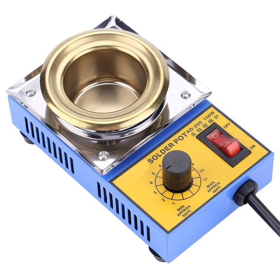 Mioren Solder Pot Soldering 150W Solder Pot with Plate, Electronic Temperature Control, Stainless Steel Furnace for , Coil Pin Tin Plating, Easy Maintenance, Rapid Heating