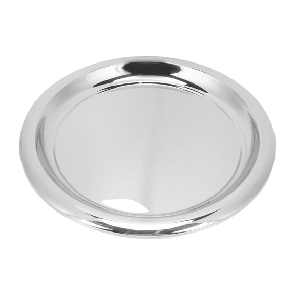 Mioren Stainless Steel Round Serving TrayStainless Steel Round Serving Tray 35cm Mirror Polished Metal Silver Bar Tray Circular Serving Platter for Drinks Snacks Desserts Whiskey