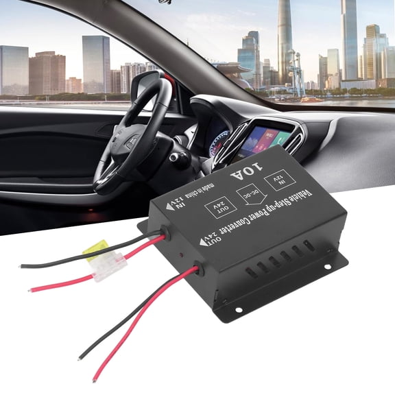 Mioren Step Up Power Converter 12V To 24V Boost Converter, Replacement High Toughness Various Protection Heat Dissipation 10A Step Up Power Converter for Vehicie