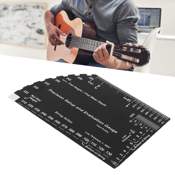 Mioren String Action Gauge Ruler String Action Gauge Ruler, Portable Guitar Set Up Gauge Stainless Steel Versatile Prevention for Repair for Luthier