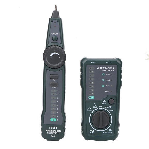 Mioren Telephone Network Cable Tester Telephone Network Cable Tester RJ45 RJ11 Lan Wire Tracker Kit for Telecommunication Wiring Network Maintenance Engineers Green